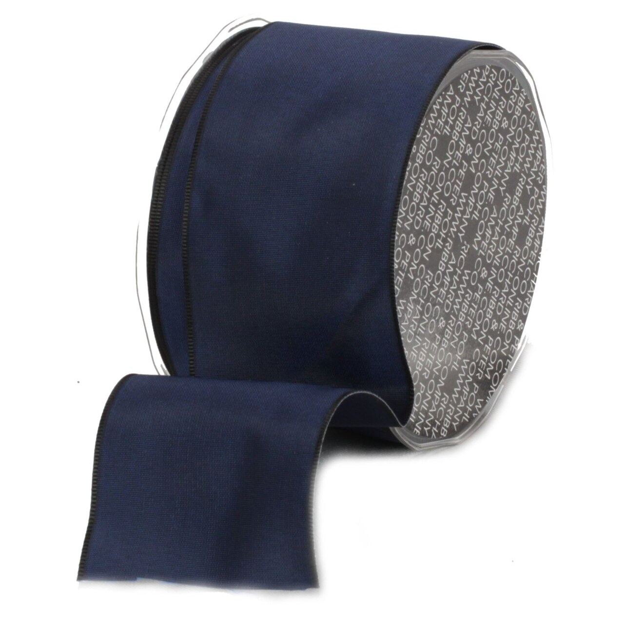 The Ribbon People Navy Blue and Black Solid Wired Craft Ribbon 2.5" x 27 Yards